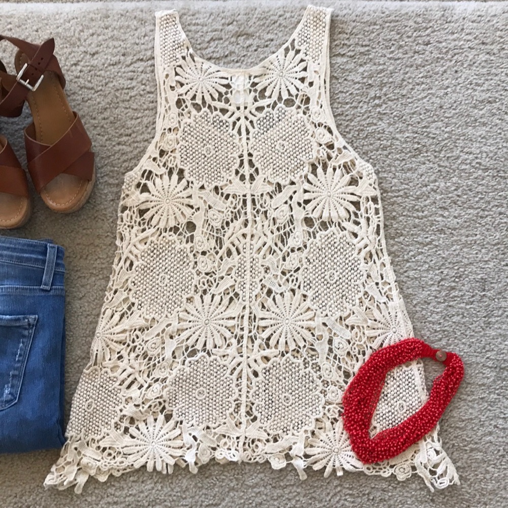 Crochet, Sleeveless Tunic Top - Picture 5 of 7
